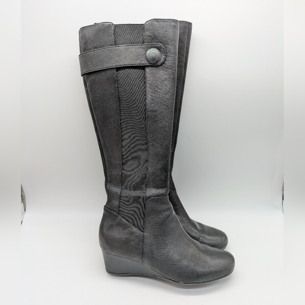 Rockport Adiprene By Adidas Black Tall Leather Boot 5 1/2